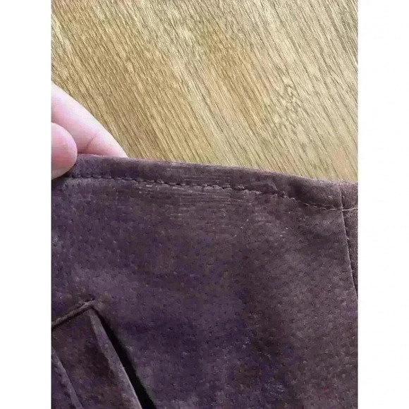 Blank NYC Mini Skirt Women's Size 28 Real Suede Leather Purple Pockets Zipper - Picture 11 of 11